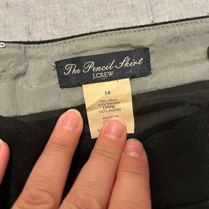 J. Crew Black Wool Pencil Skirt
